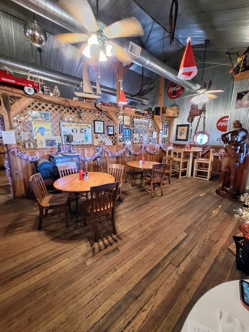 Front view of an American restaurant on Sumter Highway.